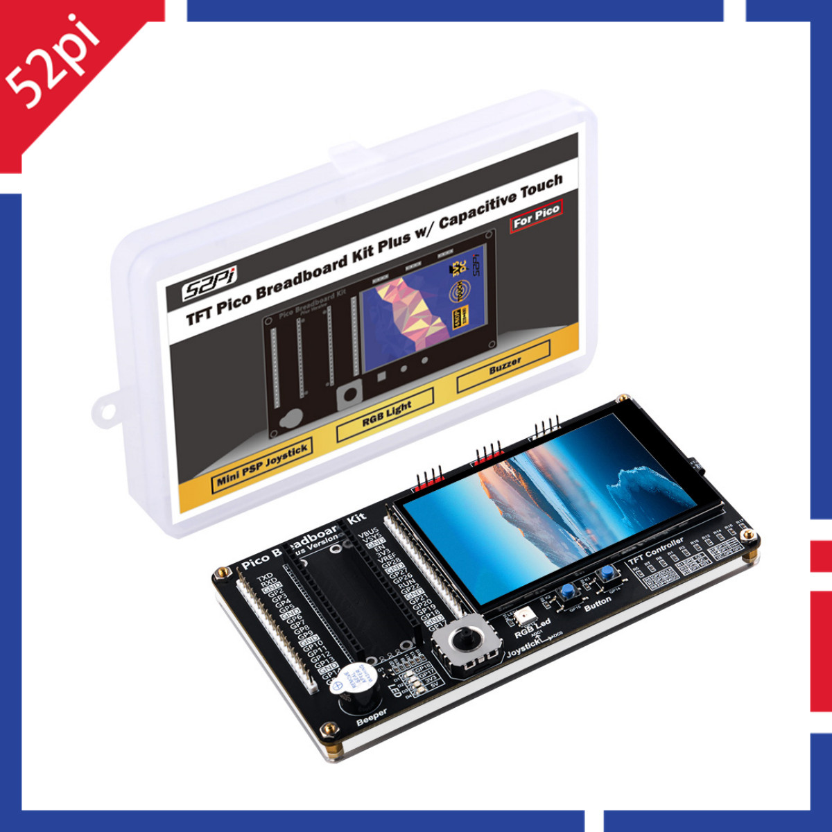 Raspberry Pi Pico/ W Breadboard Kit with 3.5 Inch Touch Screen Breakout Board