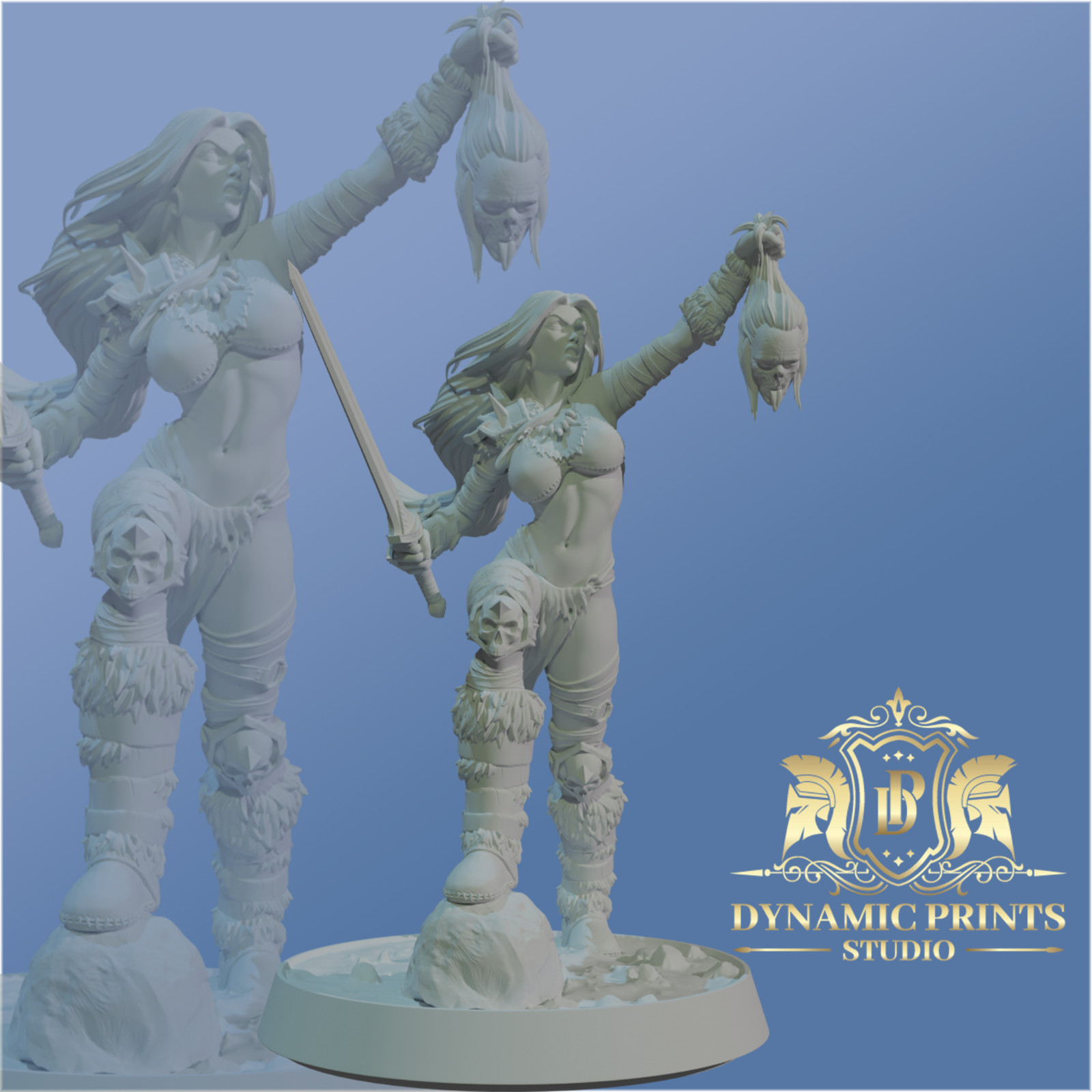 Sonja - Barbarian Fighter - Dynamic Prints Exclusive 35mm Miniature D&D