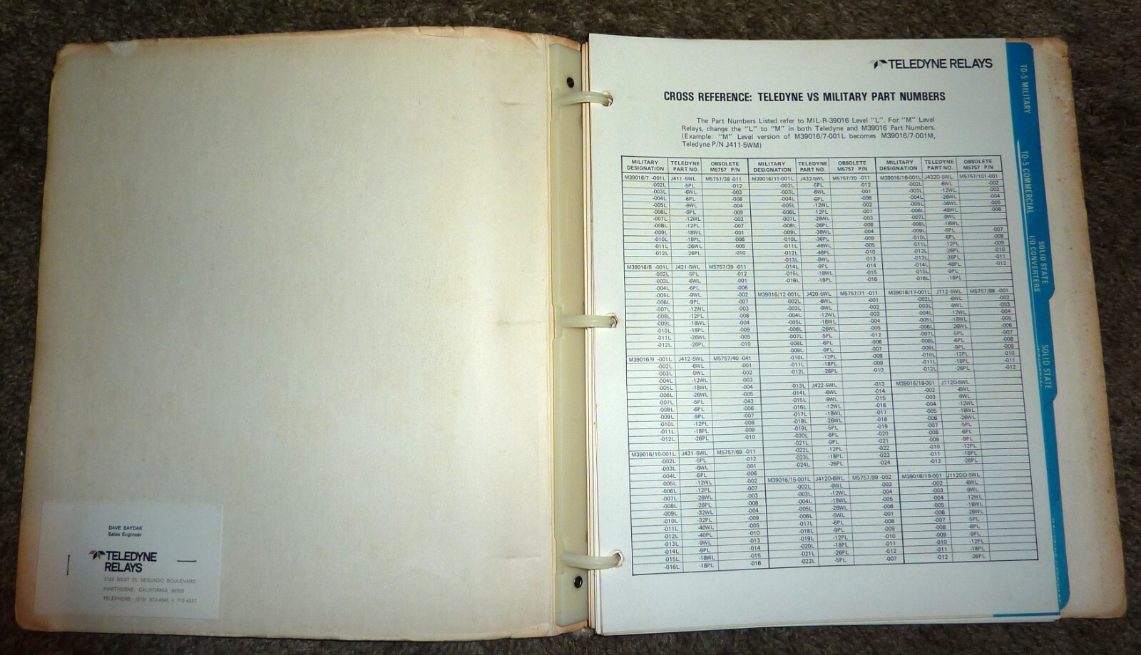 Teledyne Relays Catalog OEM 1976