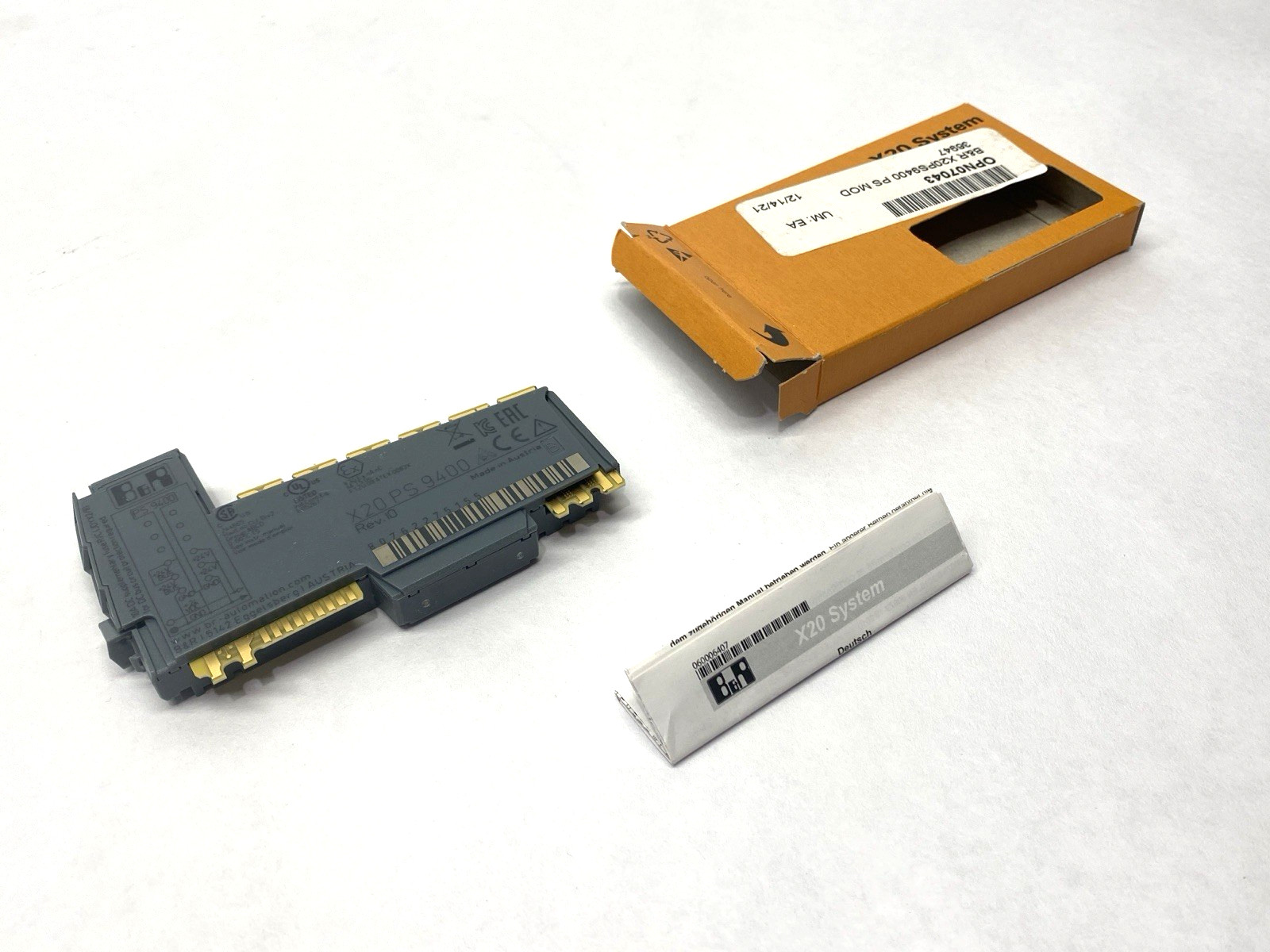 B&R Automation X20PS9400 Rev. I0 Power Supply Module RS232 Service Interface