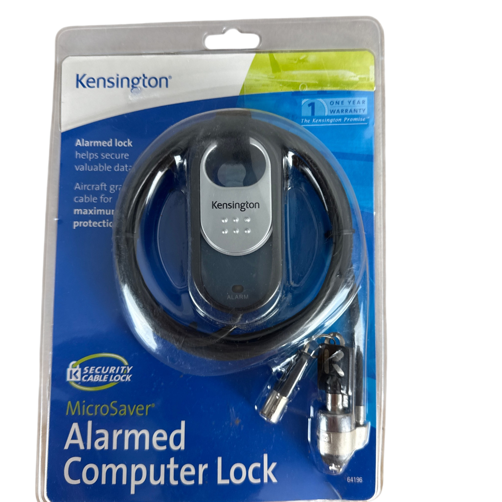 Kensington MicroSaver Alarmed Computer Lock Cable 64196 Laptop Tech Security