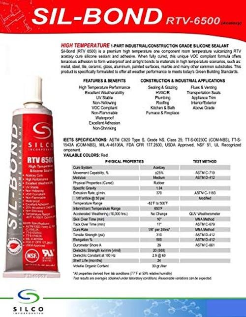 RTV 6500 Silicone Construction Grade - High Temperature Silicone