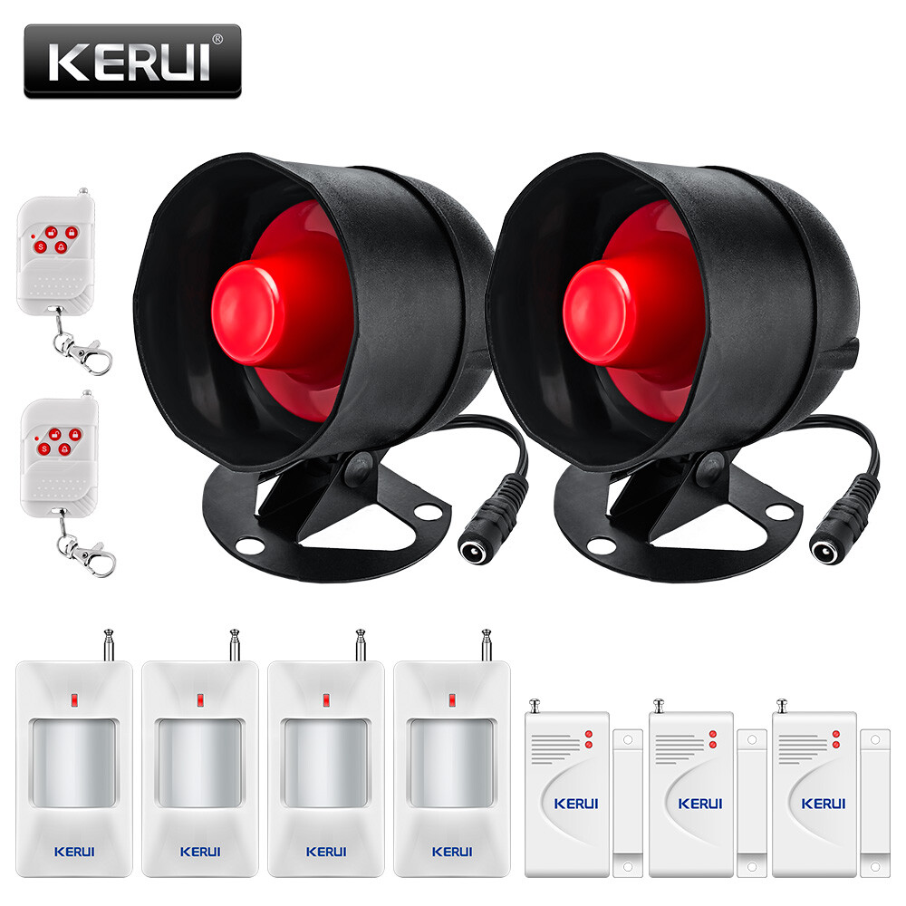 KERUI 110db Security Alarm System Kit Loud Speaker Siren with Wireless Sensors
