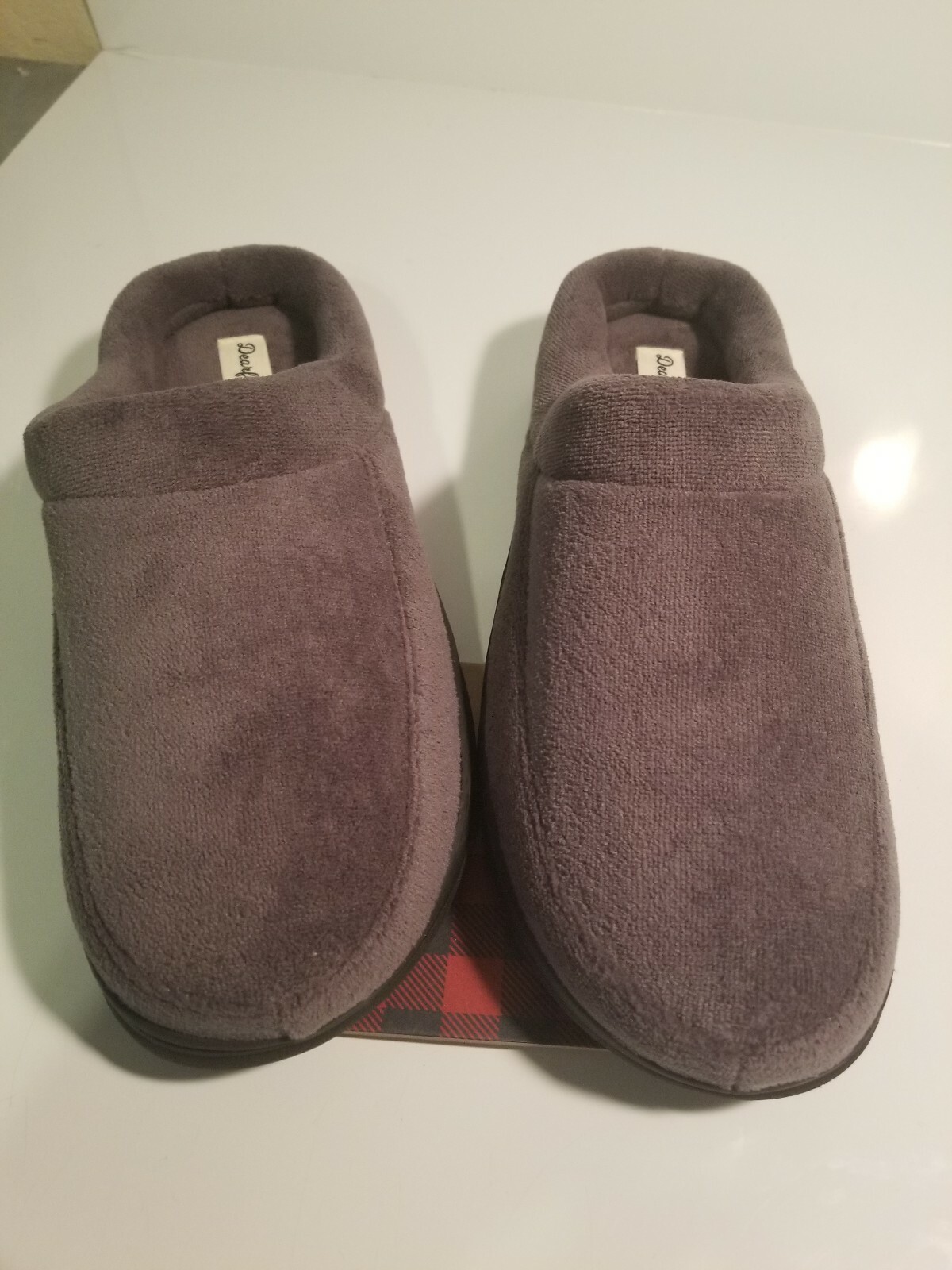 NEW Dearfoams Men's Microsuede Clogs/ Slippers Grey Small 7-8