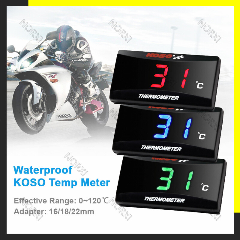 For KOSO Motorcycle Water Temp Digital Display Meter Temperature Sensor Adapter