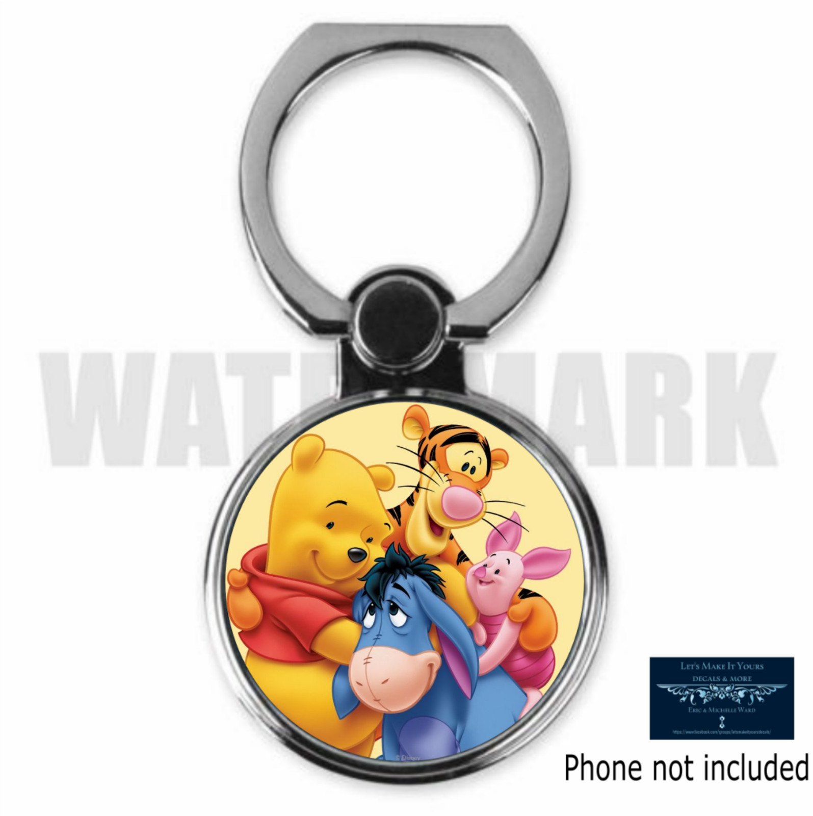 WINNIE THE POOH BEAR & FRIENDS INSPIRED CUSTOM METAL PHONE RING HOLDER STAND NEW