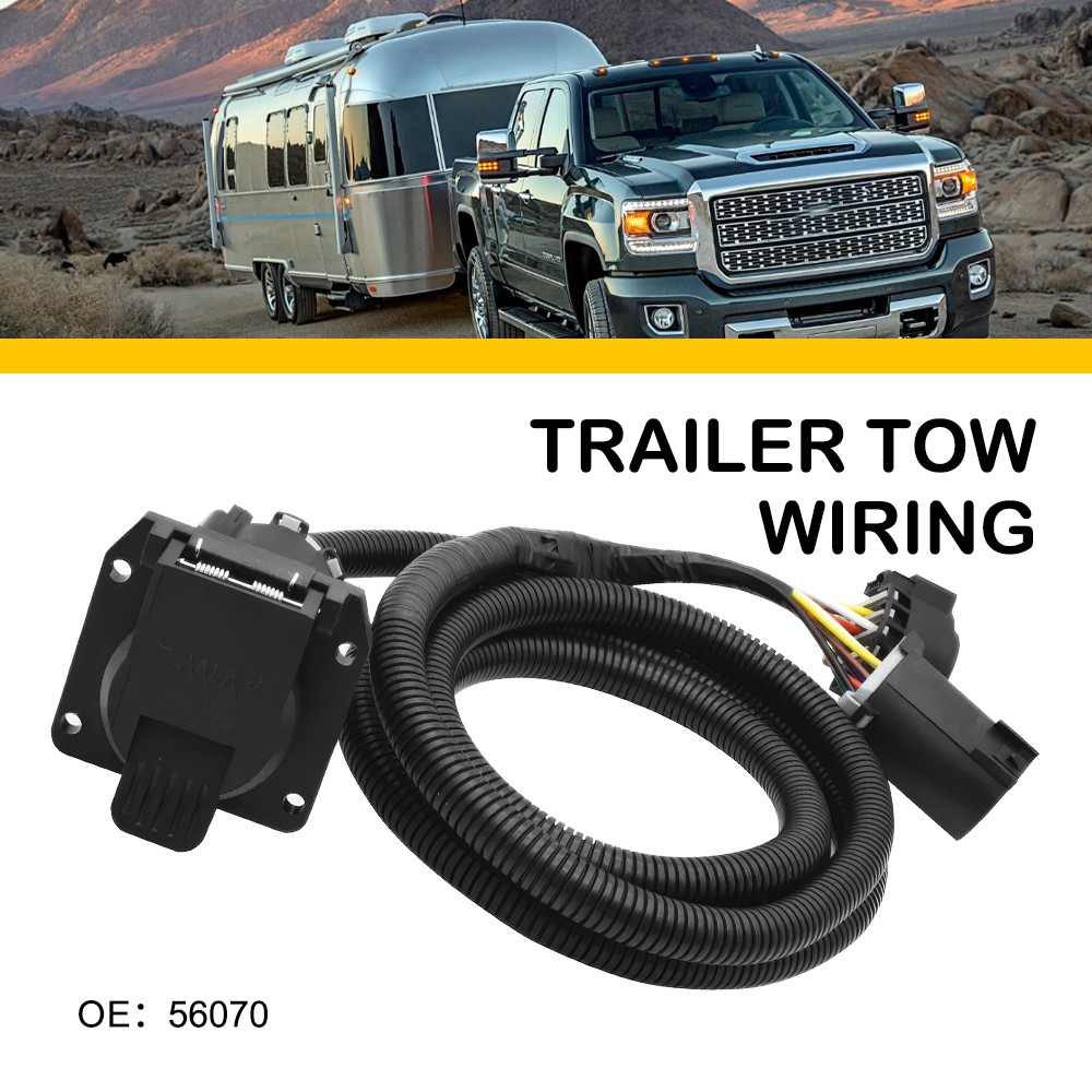 7 Pin Wiring Trailer Harness Extension Truck Connectors Bed 7 RV Way Wiring Plug