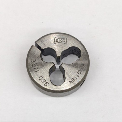 SKC M3.5x0.35 Round Die Screw Adjusting Metric Tungsten CS 1" OD Japan