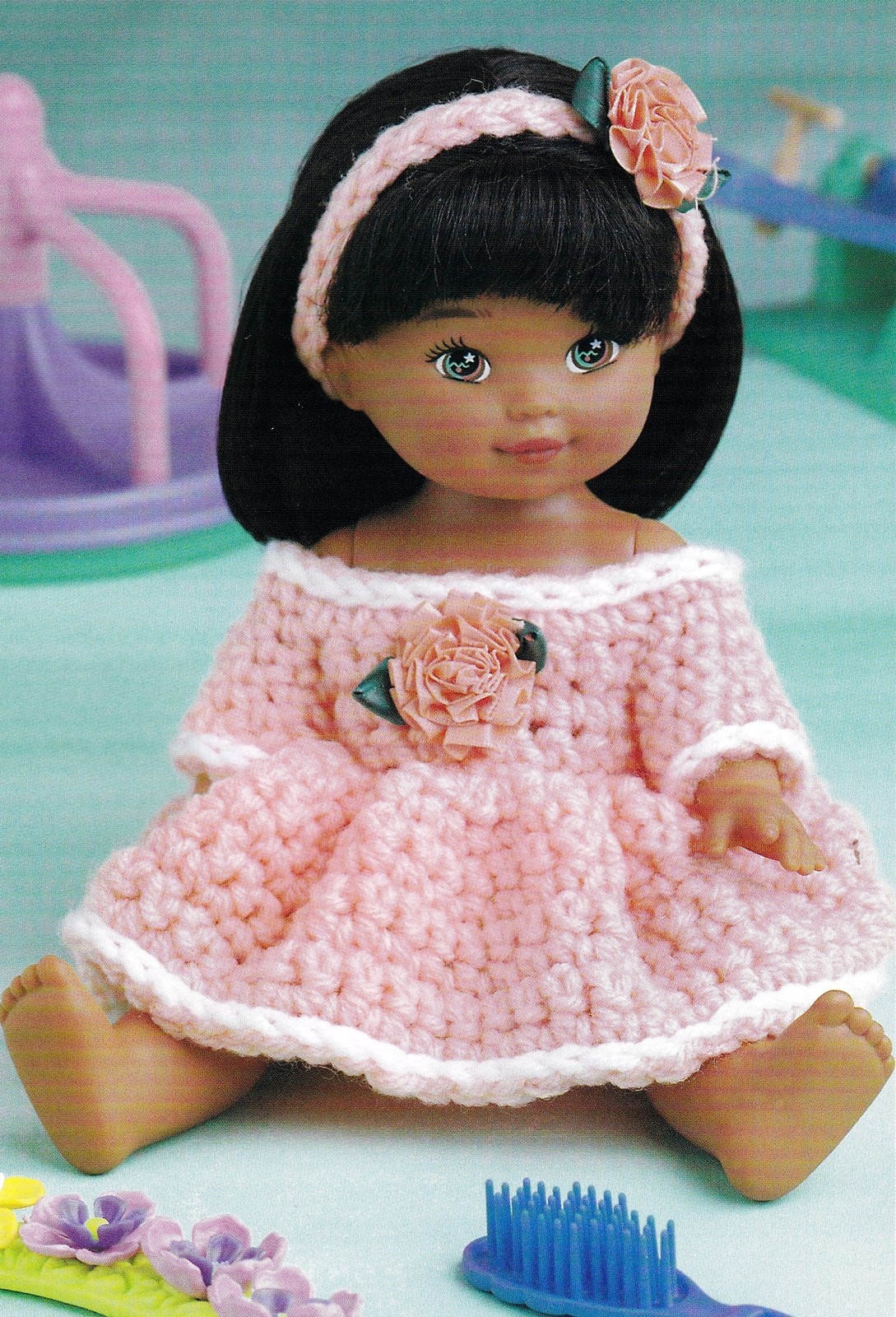 PRETTY Peach's Playdress/Doll Dress/Crochet Pattern INSTRUCTIONS ONLY
