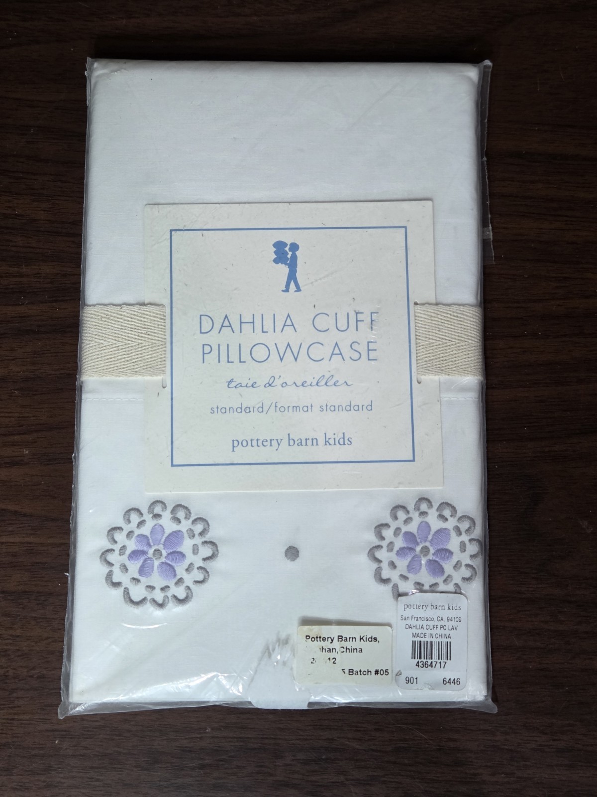 1 Pottery Barn Kids PBK Dahlia Cuff Floral Embroidered Bed Pillow Case Standard