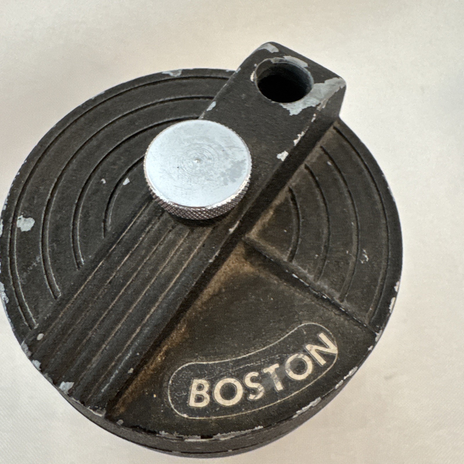 Vintage Boston Art Deco Steel Drafting Pencil Sharpener Desktop Tool 3.25” X 3”