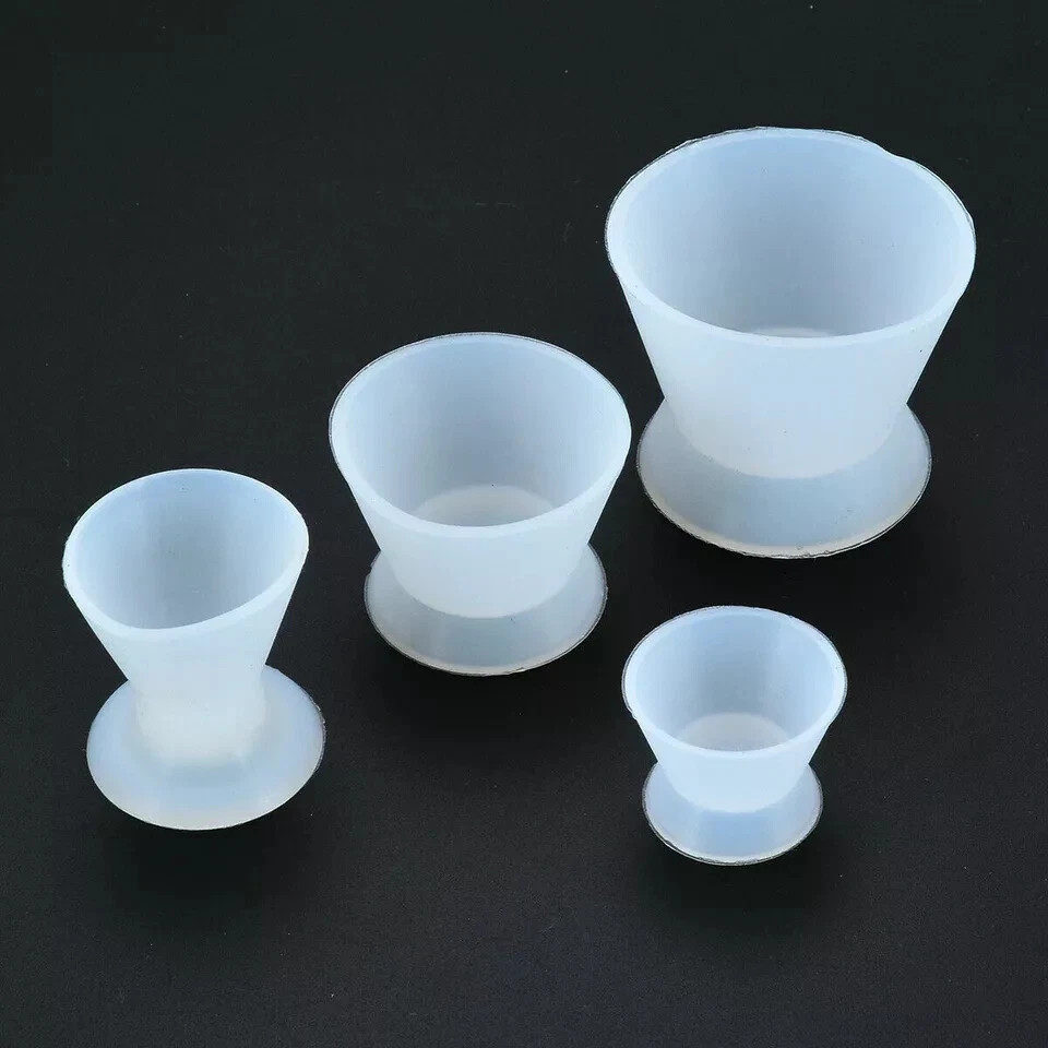 4 Size Dental Lab Silicone Rubber Mixing Bowls Cup No-Stick Flexible Dappen Dish