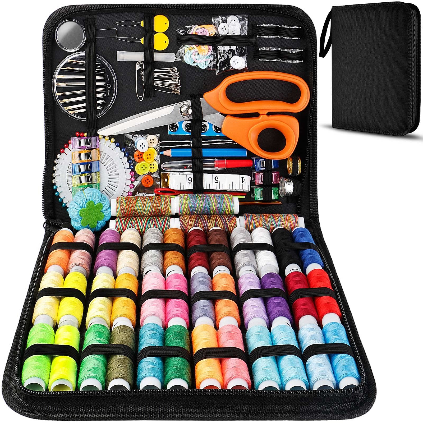 Marcoon Large Sewing Kit, 200 Premium Supplies, 41 XL L, Black-200 pcs