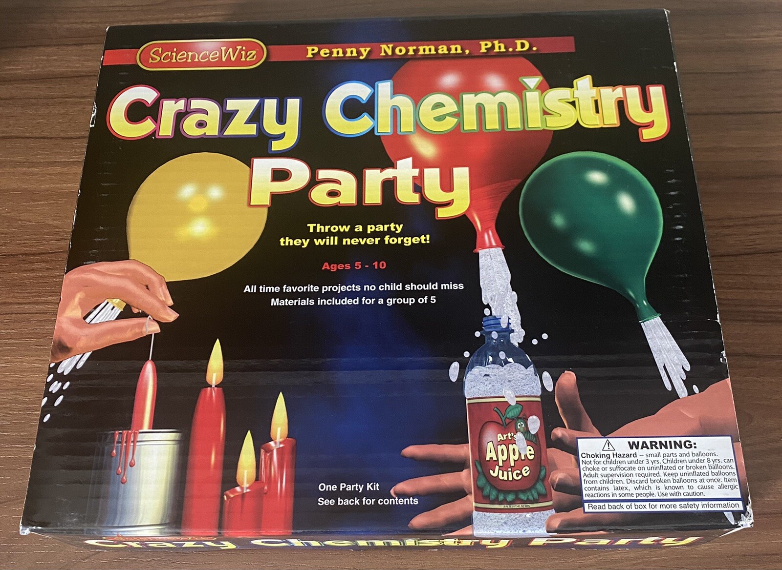 Crazy Chemistry Party, One Party Kit for Group of 5. Brand New! Ages 5-10
