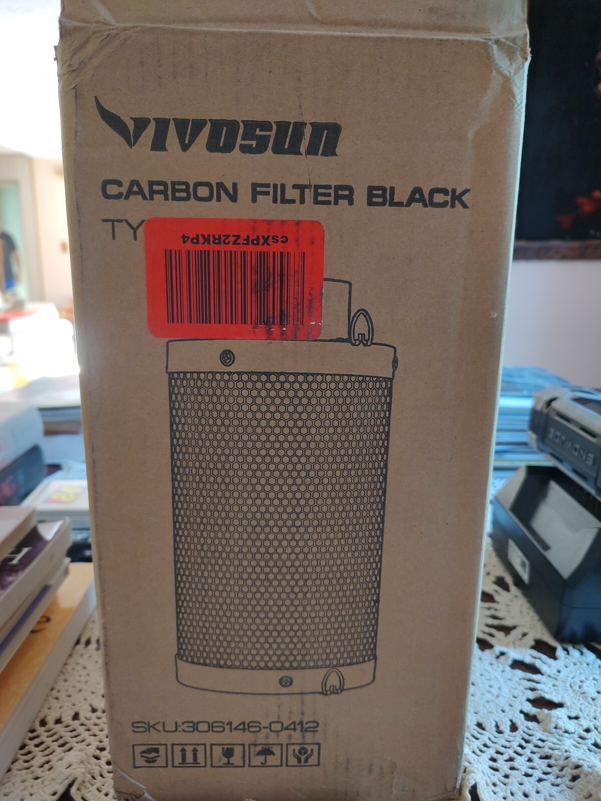Vivosun 4” X 14” air carbon filter Black 306146-0412
