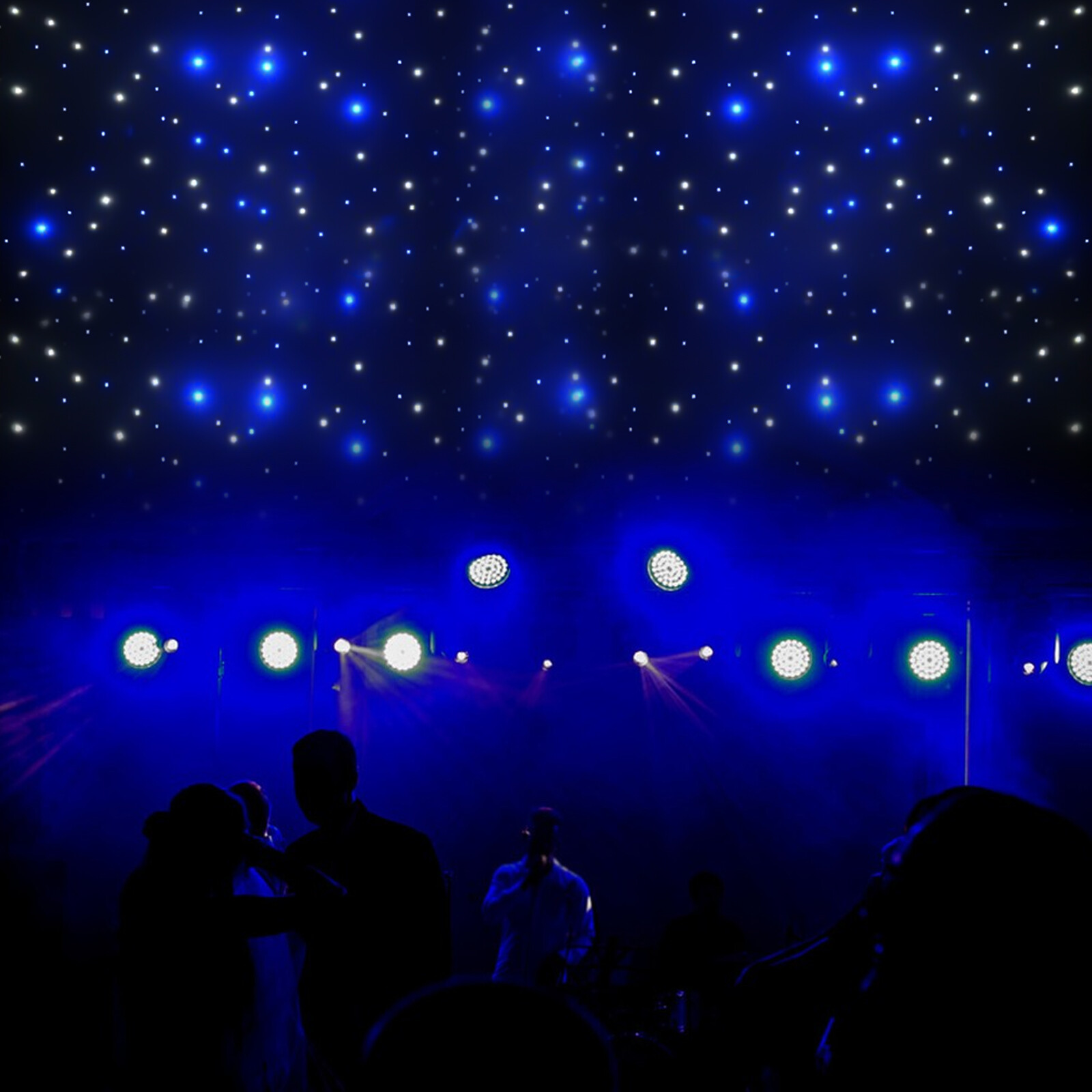 8CH LED Star Stage Backdrop Curtain Background Starry Sky w/ Controller Velvet