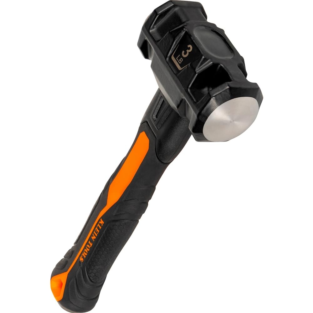 Klein Tools H80693 Sledge Hammer, 3-Pound Dual-Faced Hammer with Fiberglass H