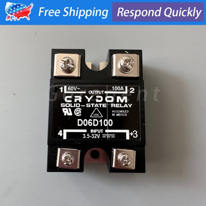 For Crydom D06D100 Panel Mount Solid State Relay Output 100A 60V Input 3.5-32VDC