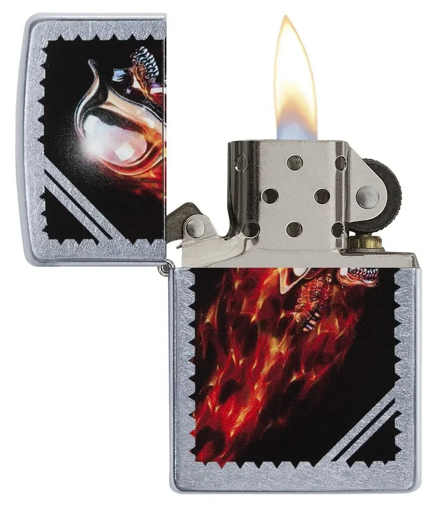 Zippo 29067 Chrome Skull Street Chrome