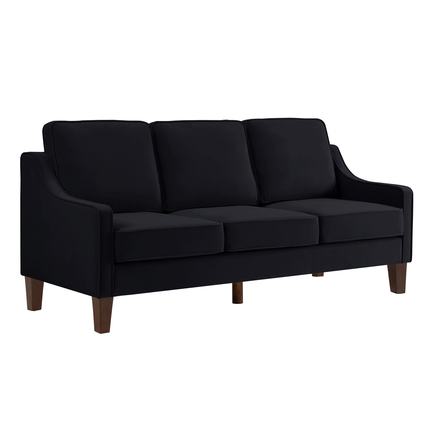 3-Seater Upholstered Sofa Couch Loveseat Sofa Modern Living Room Sofa Black