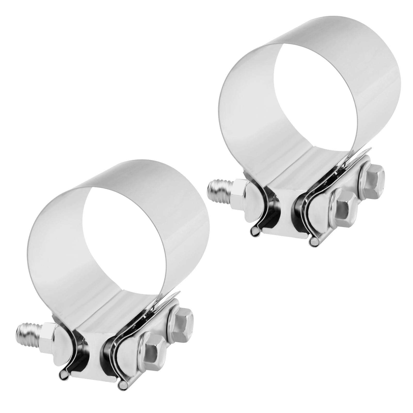 2.5'' Inch Exhaust Clamp, 2 1/2 Inch Butt Joint Seal Band Sleeve Coupler - Un...