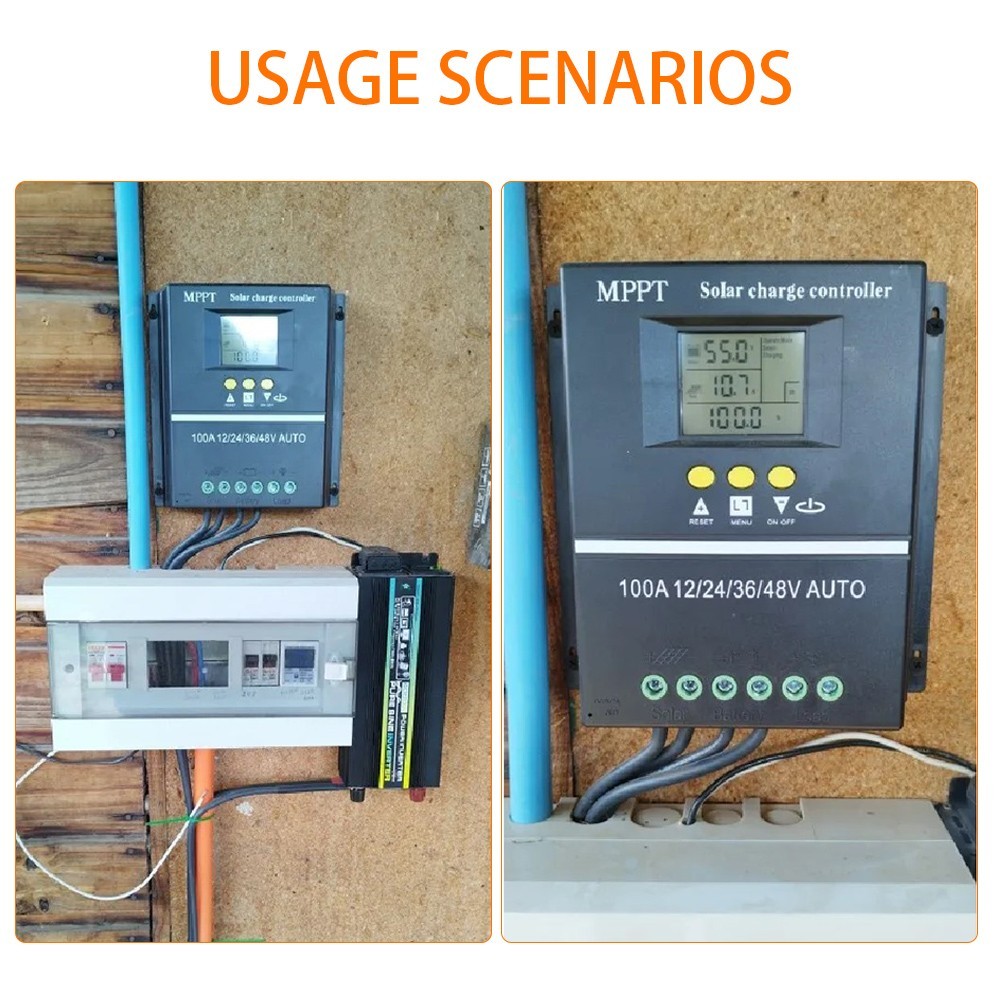 MPPT Solar Charge Controller 100 Amp 12V 24V 36V 48V Auto Solar Panel Controller