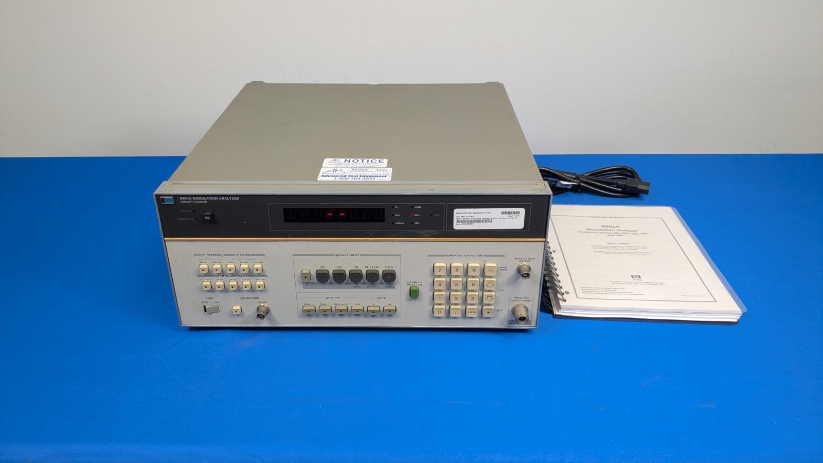 Agilent Technologies 8901A-002,010 150K 1300MHz Modulation Analyzer