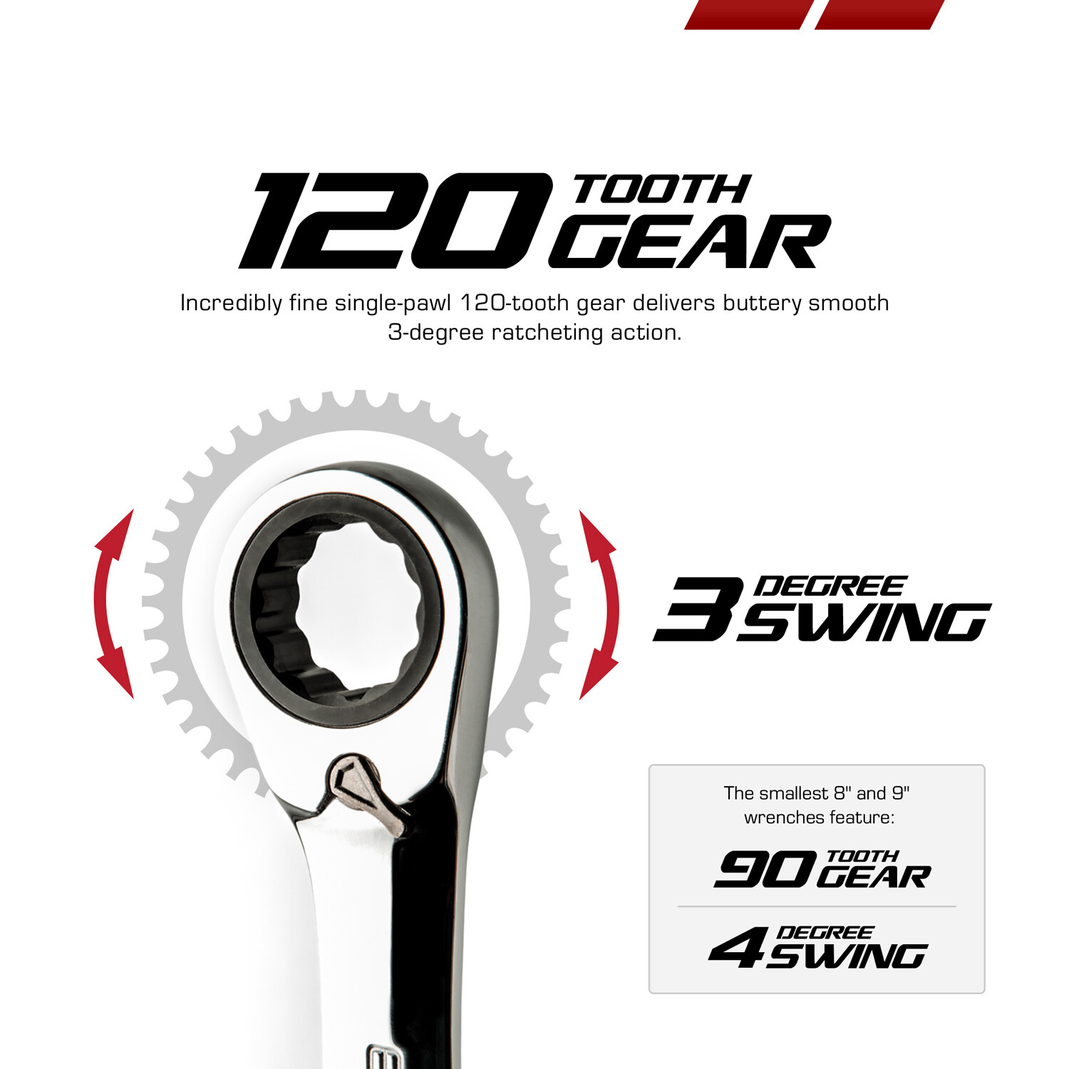 NON STOP Ultrafine Reversible Ratcheting Combination Wrench, Single in Metric