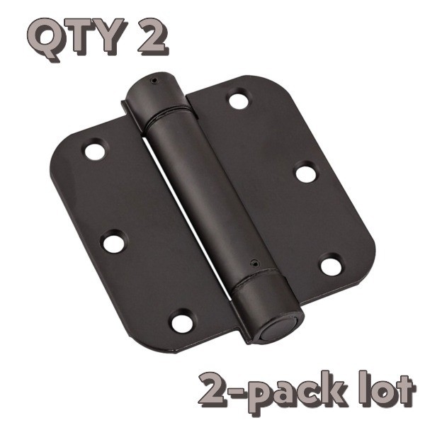 2-pack NATIONAL N350-884 Spring Door Hinge 3.5" Oil Rubbed Bronze Round Corners