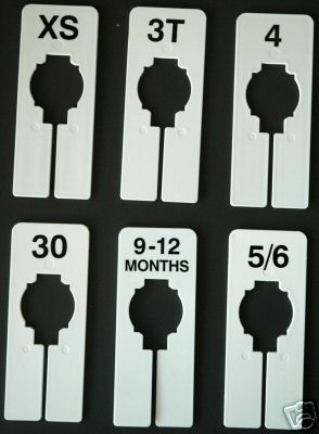 Clothing Rectangular Size Dividers Choose the sizes 100