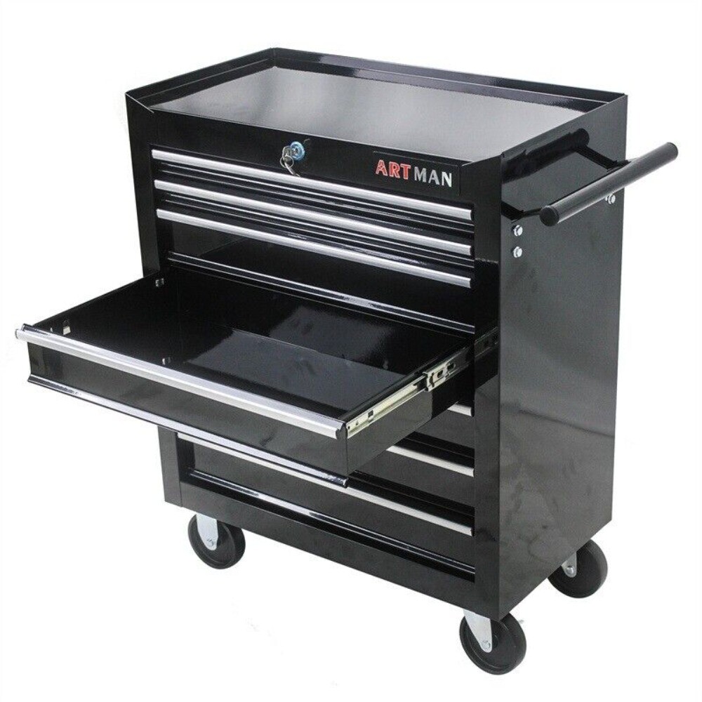 7 Drawers Rolling Tool Box Cart Tool Storage Cabinet Steel Lockable Tool Chest