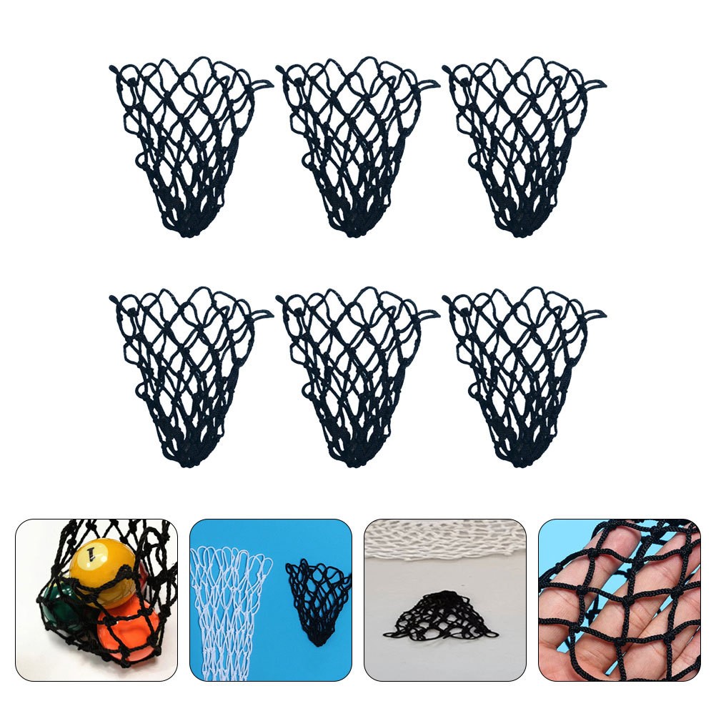6Pcs Professional Pool Table Pockets Black Cotton Billiard Net Bags for Storage