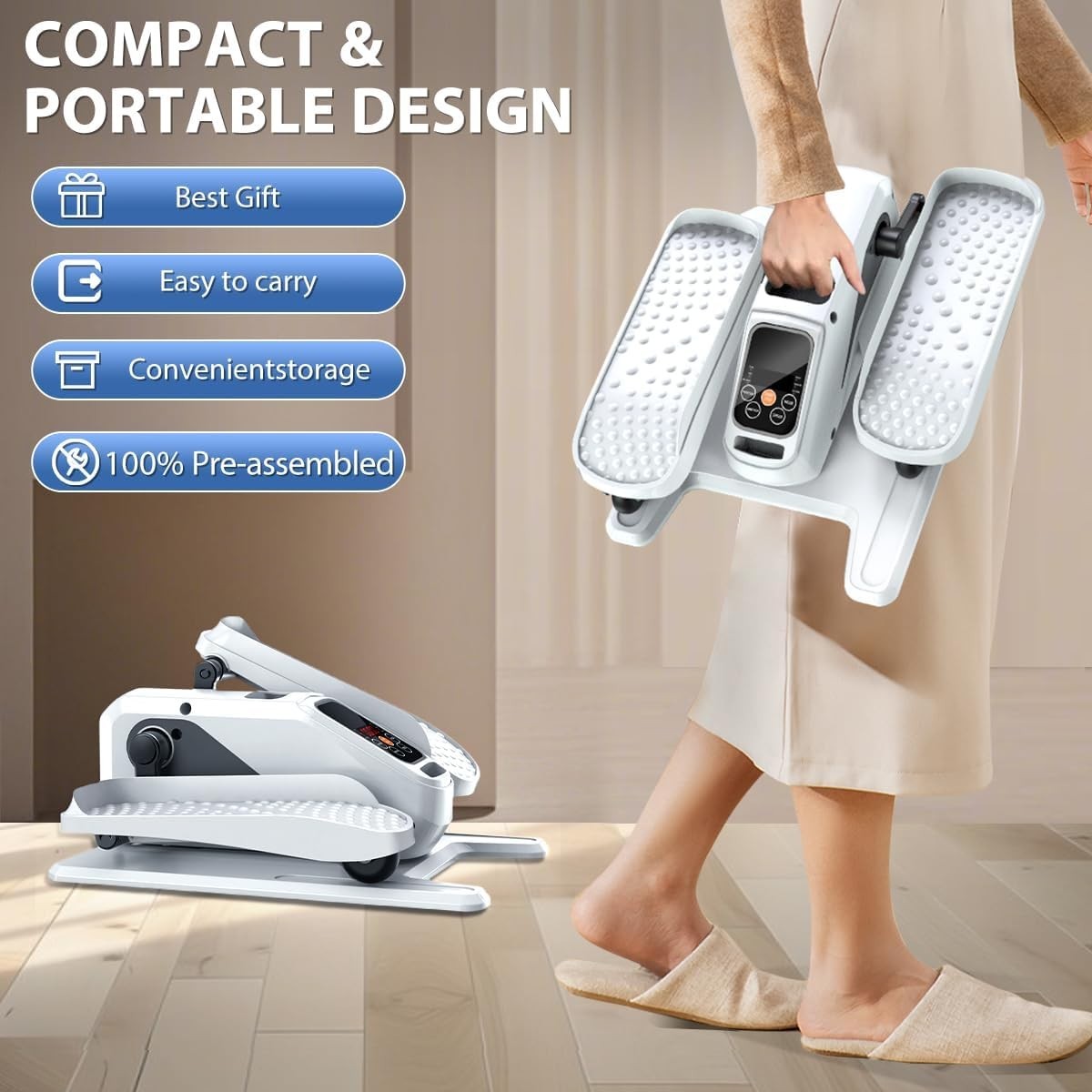Ellipse Electric Elliptical Machine Under Desk Leg Exerciser Fully Assembled LCD