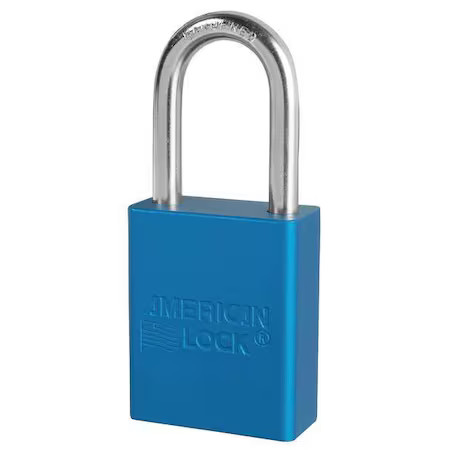 American Lock A1106kas6blu Lockout Padlock, Keyed Alike, Aluminum, Blue, 1 1/2