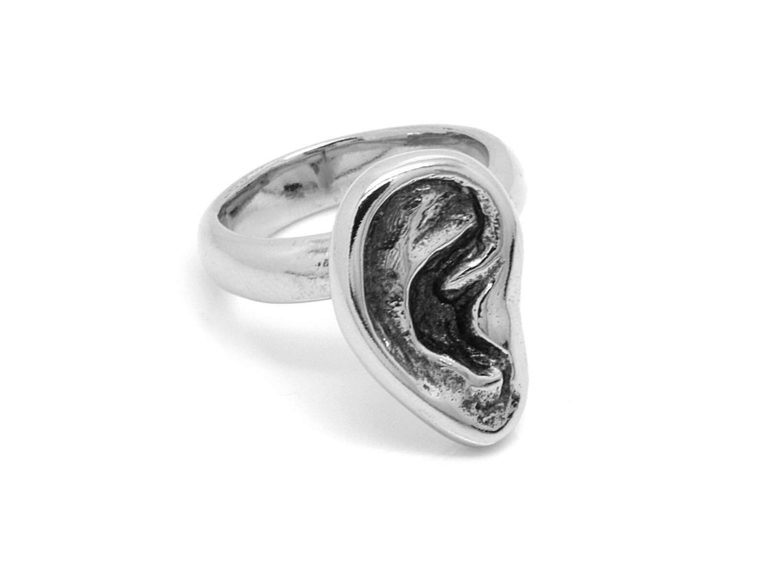 Ear Ring, Handmade Hearing Human Anatomy Jewelry in Pewter