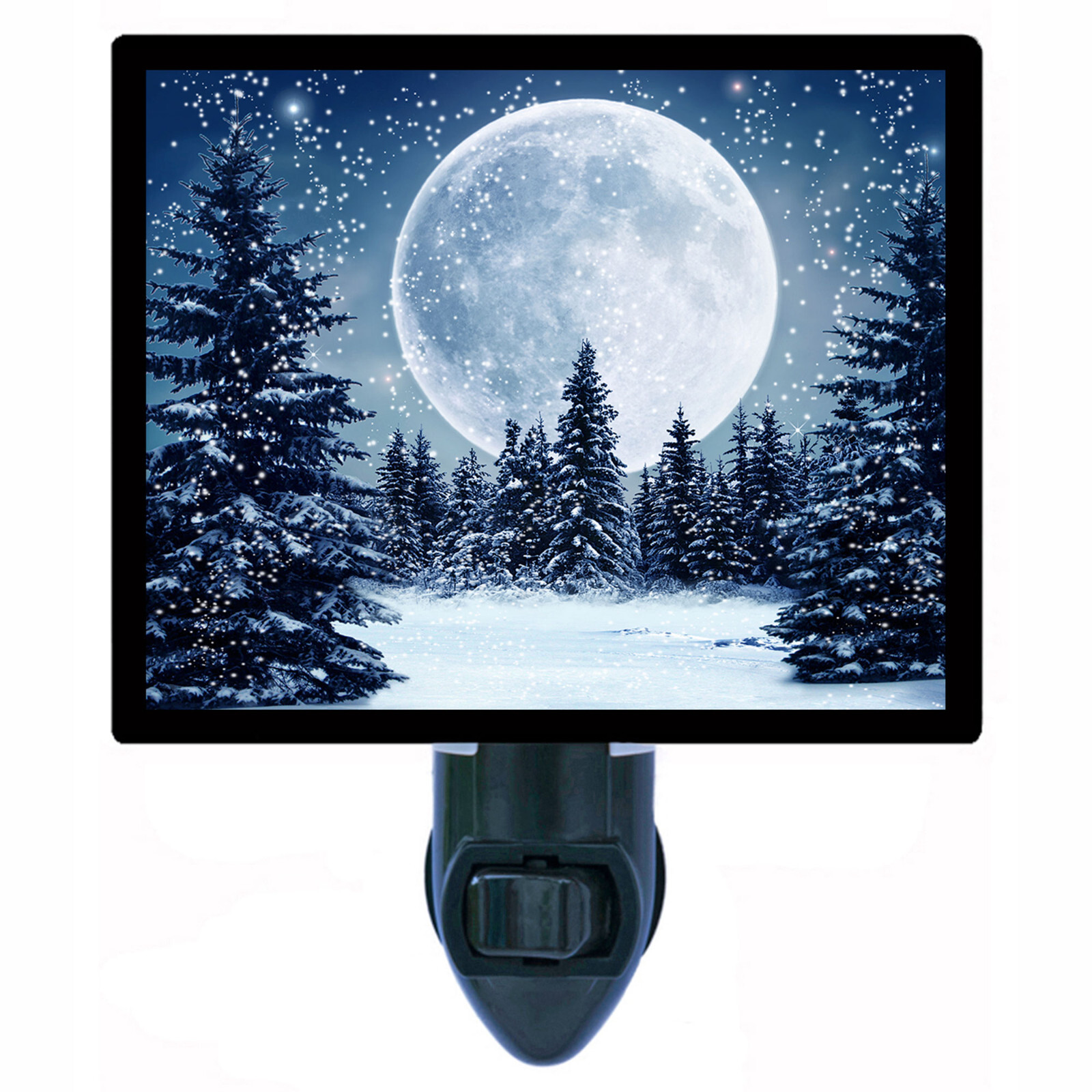 Decorative Photo Night Light, Winter Moon, Landscape