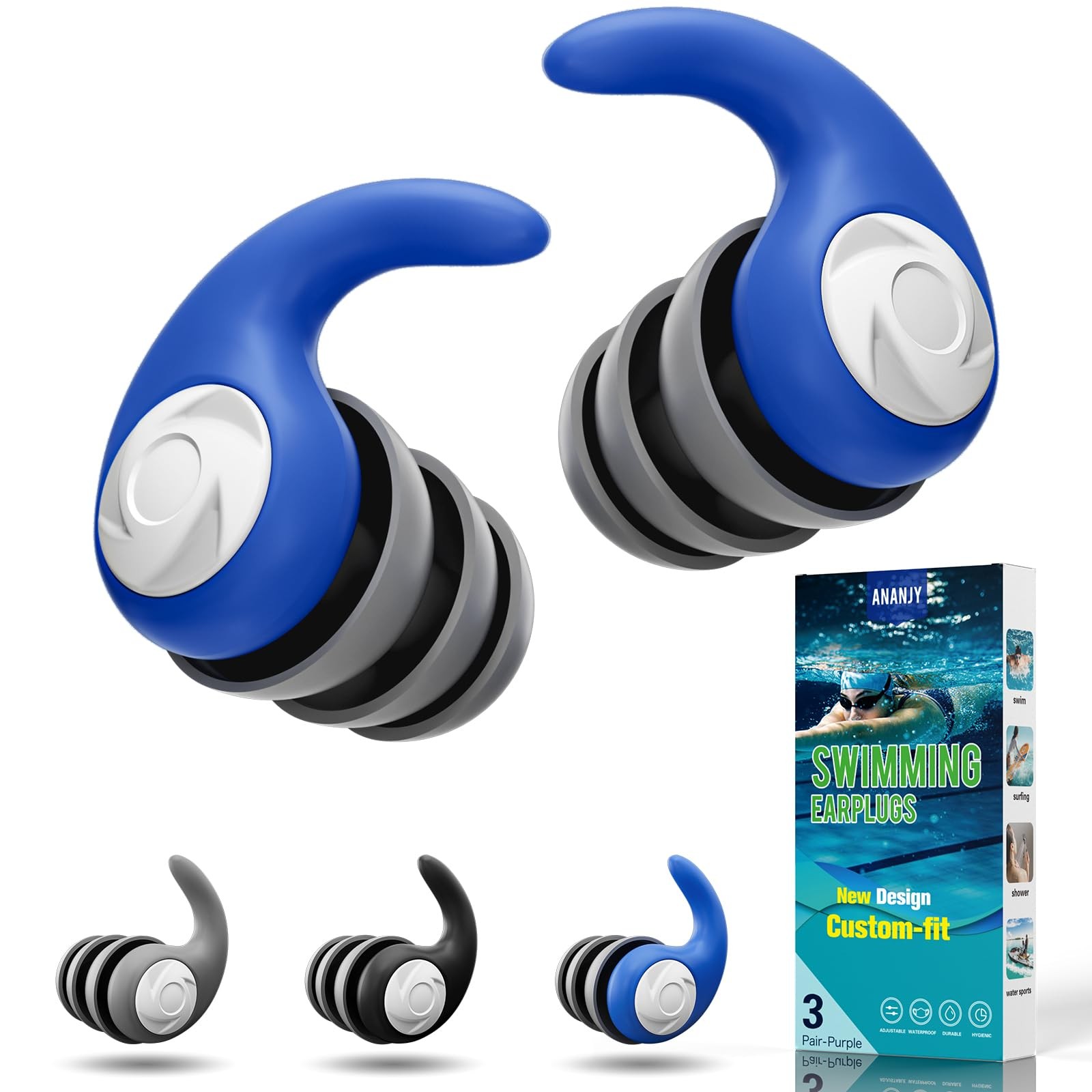 Waterproof Adults (12+ years) - 3 pairs, Adults(12+ Years)-black, Gray, Blue
