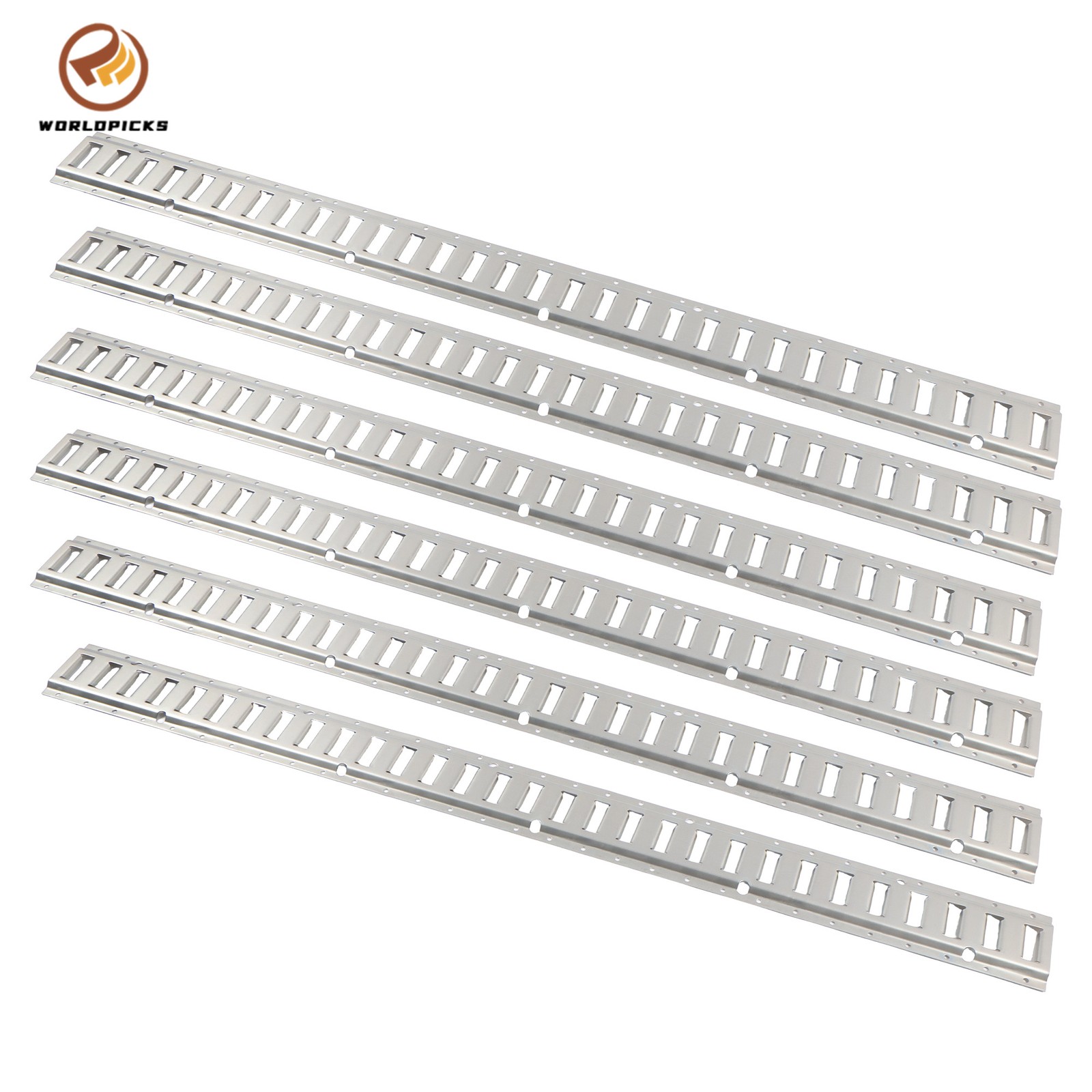 5' E Track Tie Down Rail 6 Pieces, Silver Galvanized, Universal Cargo Rail