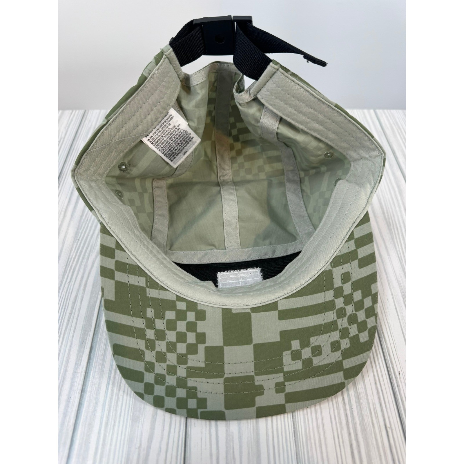 Vans Checkerboard Mash Up 5 Panel Camper Hat Grey Olive Green Nylon Men's OS