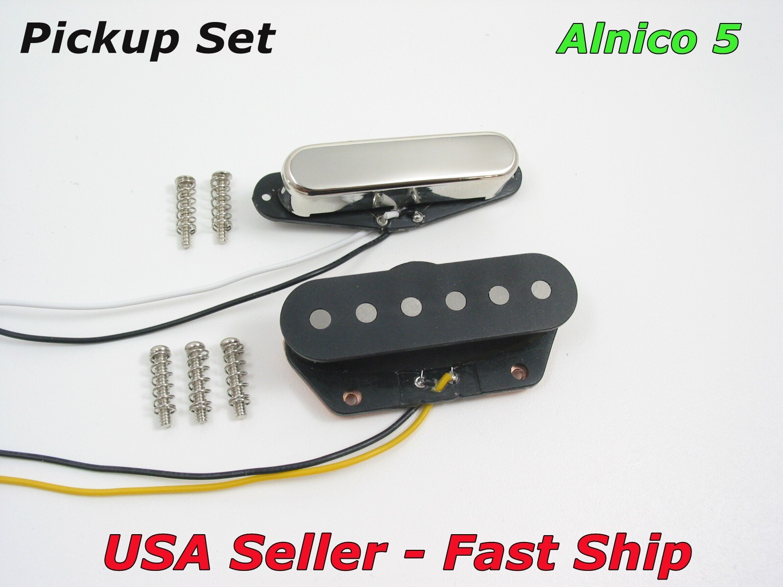 Alnico 5 Pickup Set for Fender Telecaster & Squire & other Tele Style Guitars
