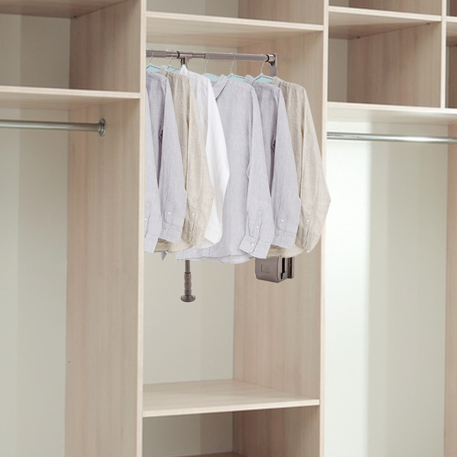 Wardrobe Organizer Garment Rack Clothes Shelf Metal Pull-down Clothes hanging
