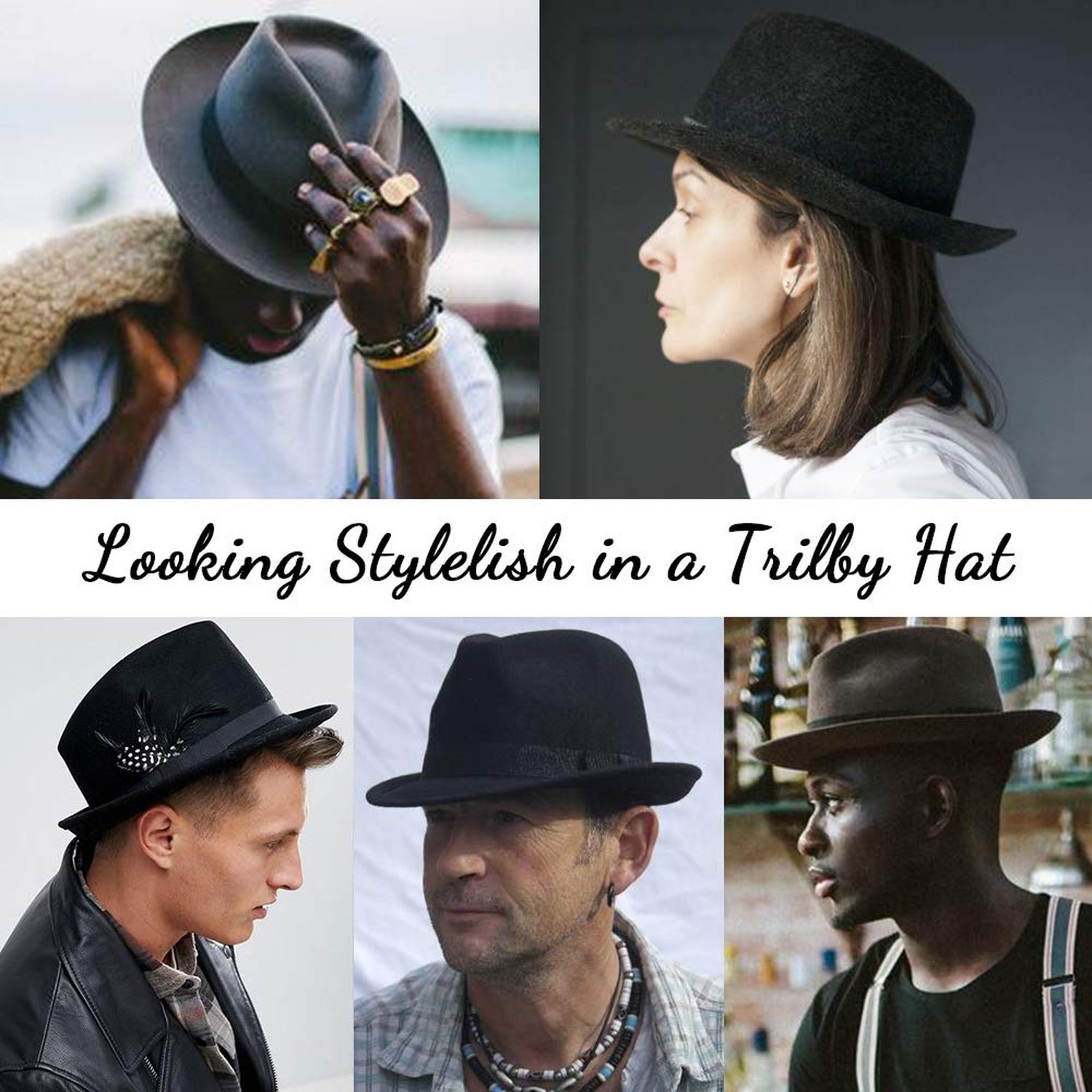 LADYBRO Summer Straw Fedora Hats for Men Women, Wool Felt Trilby Sunhat for T...