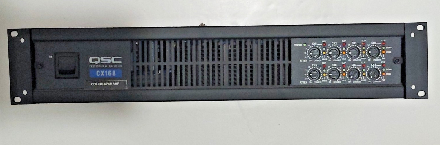 QSC CX168 8-Channel Professional Power Amplifier 90W x 8 Rackmount w/ Connectors