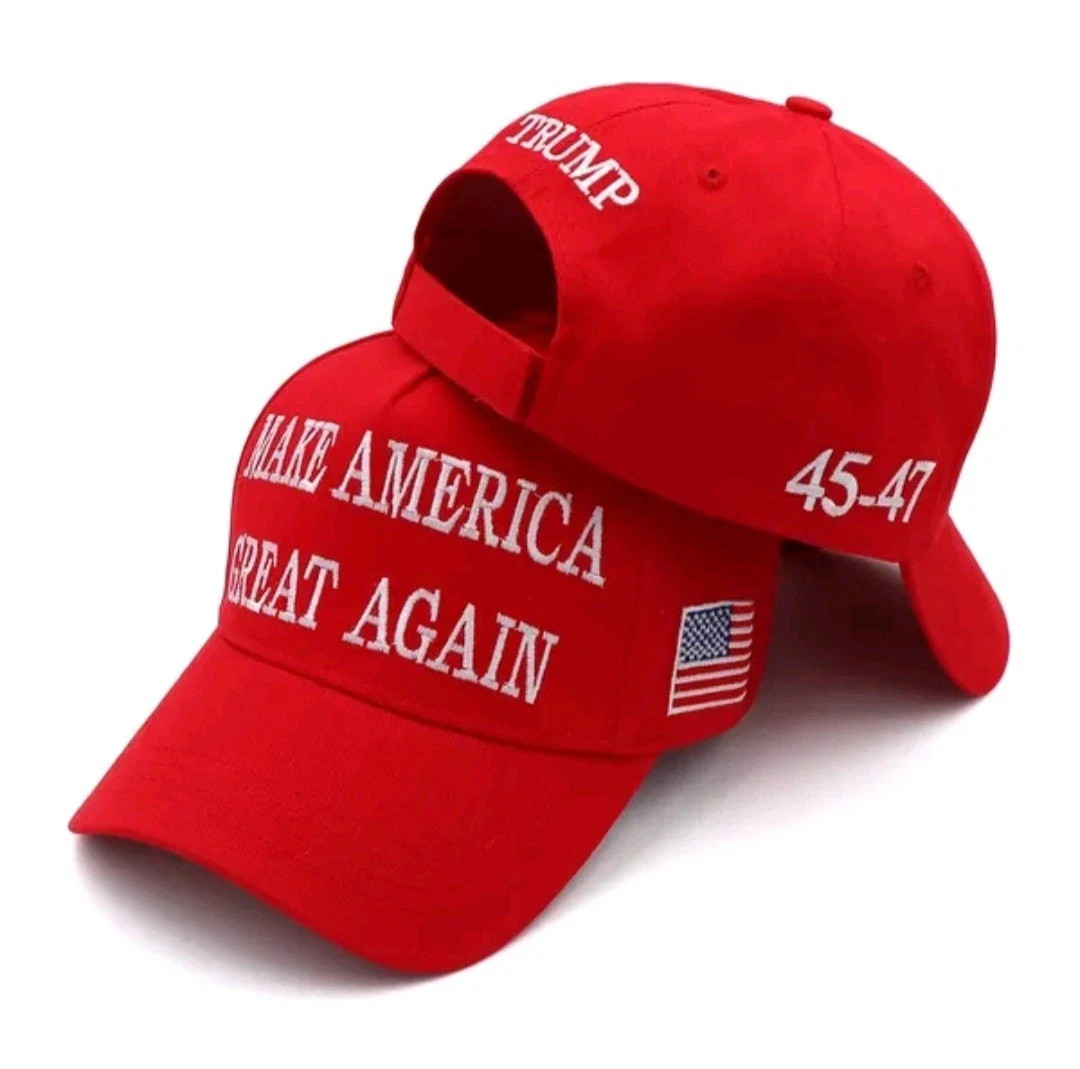 President Donald Trump 45-47 Hat 2024 Make America Great Again MAGA Red 🇺🇲****