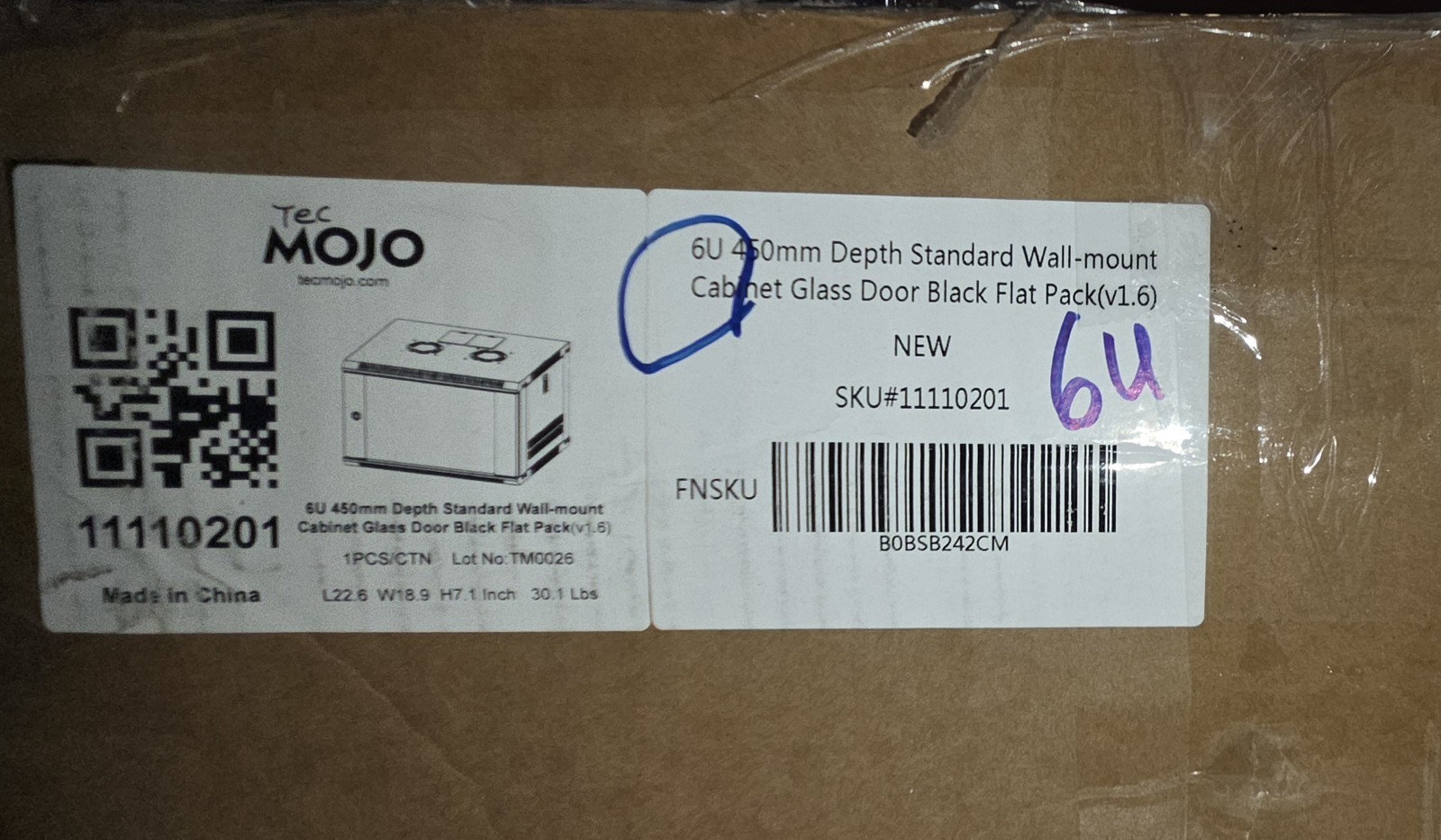 Tecmojo 6U Wall Mount Server Cabinet IT Network Rack Lockable Door #3675P T5