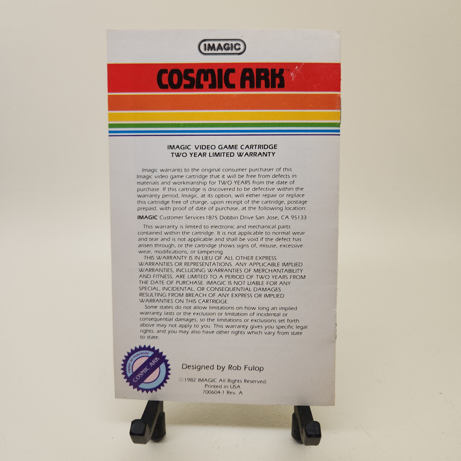Atari Instruction Manual Booklet - Cosmic Ark 1982