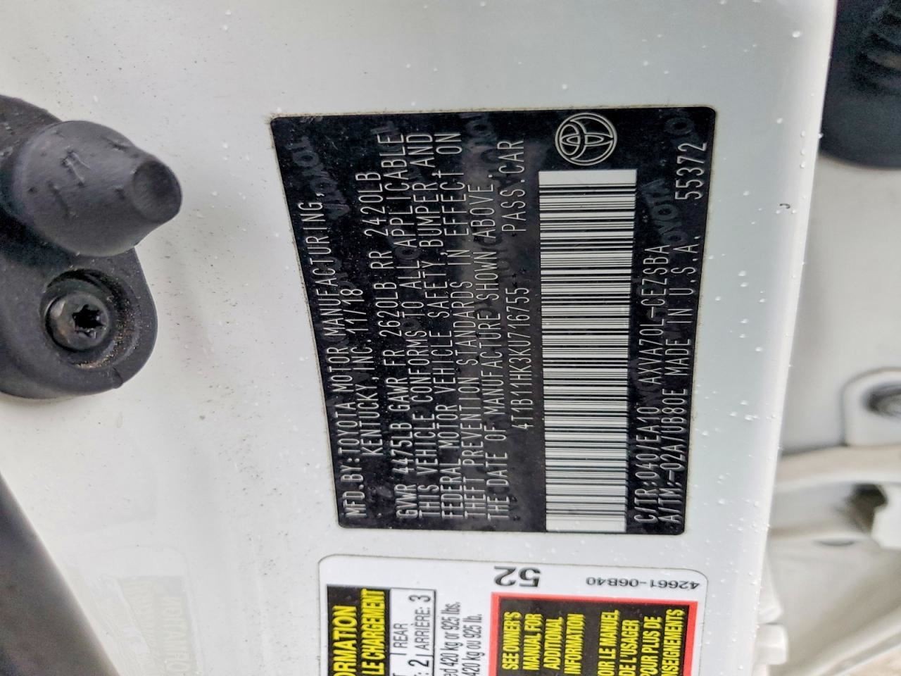 CAMRY 2019 Glove Box 4967192