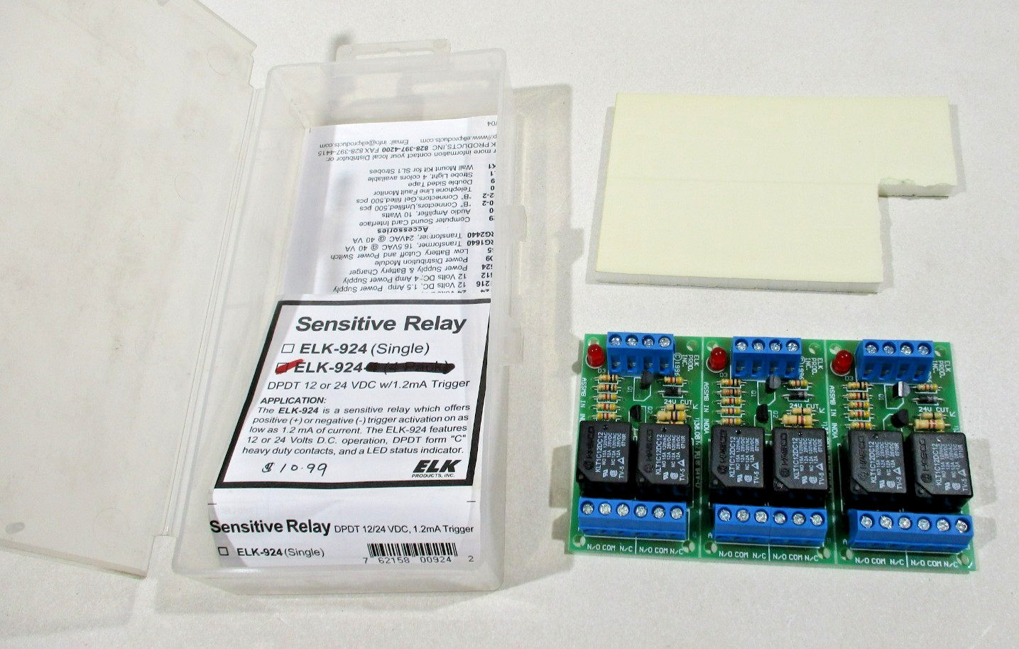 ELK Products ELK-924 Sensitive Relay 3 Pack DPDT 12/24 VDC 10A Heavy Duty