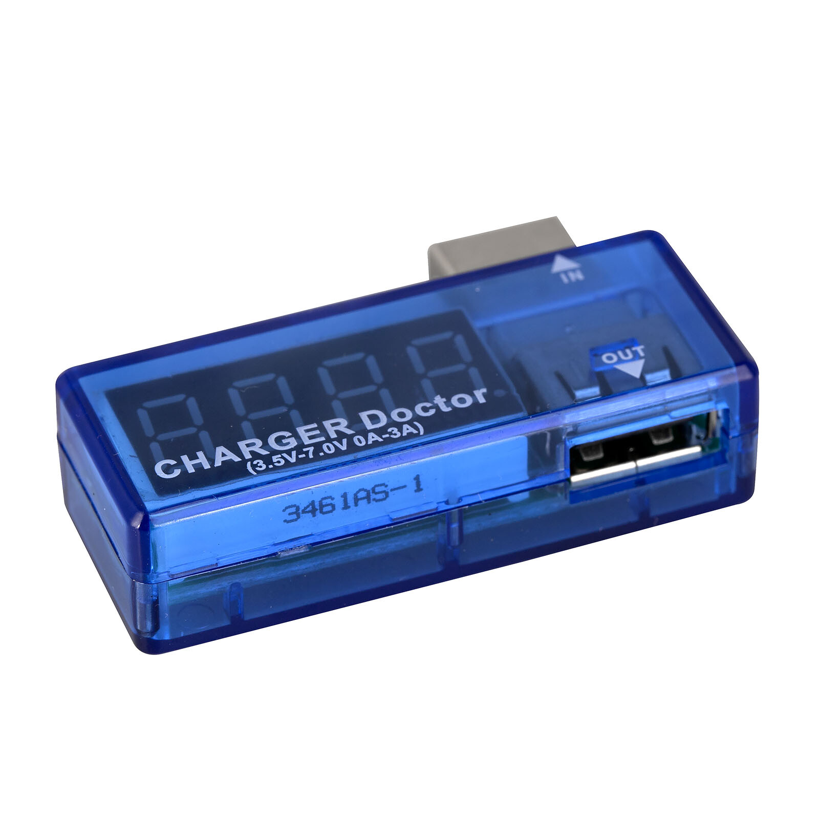 USB Voltmeter DC 3V to 7.5V Battery Power Reader Angled Voltage Amperage Meter