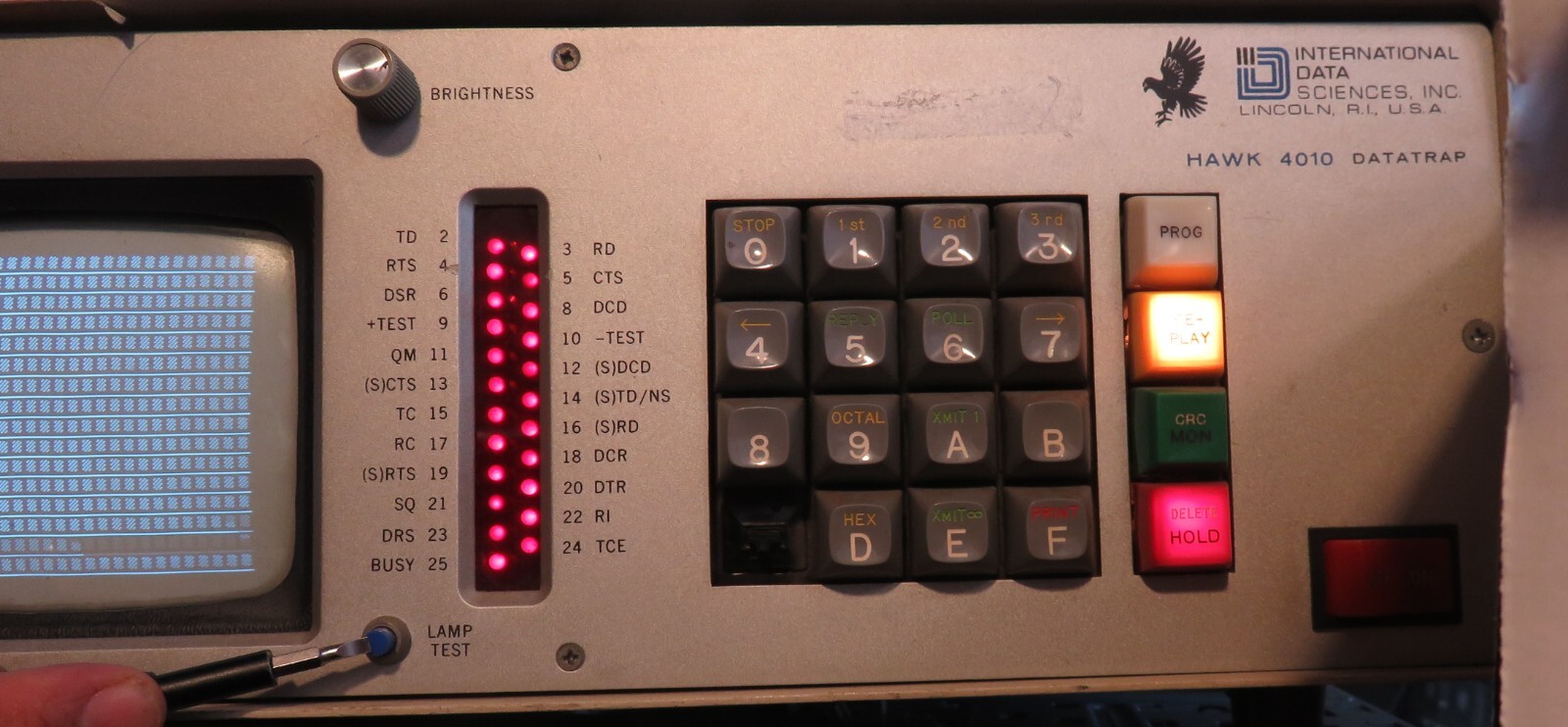 Vintage 1981 International Data Sciences Hawk 4010 Datatrap 5" CRT Power Tested